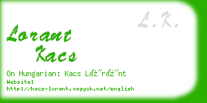 lorant kacs business card